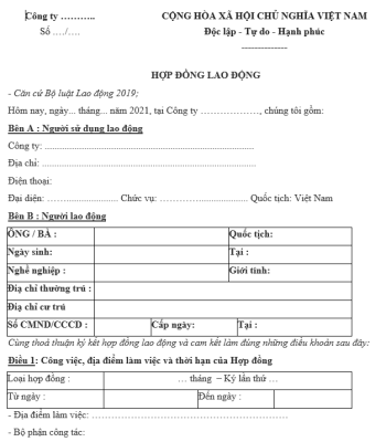 Hợp đồng mua bán hàng hóa